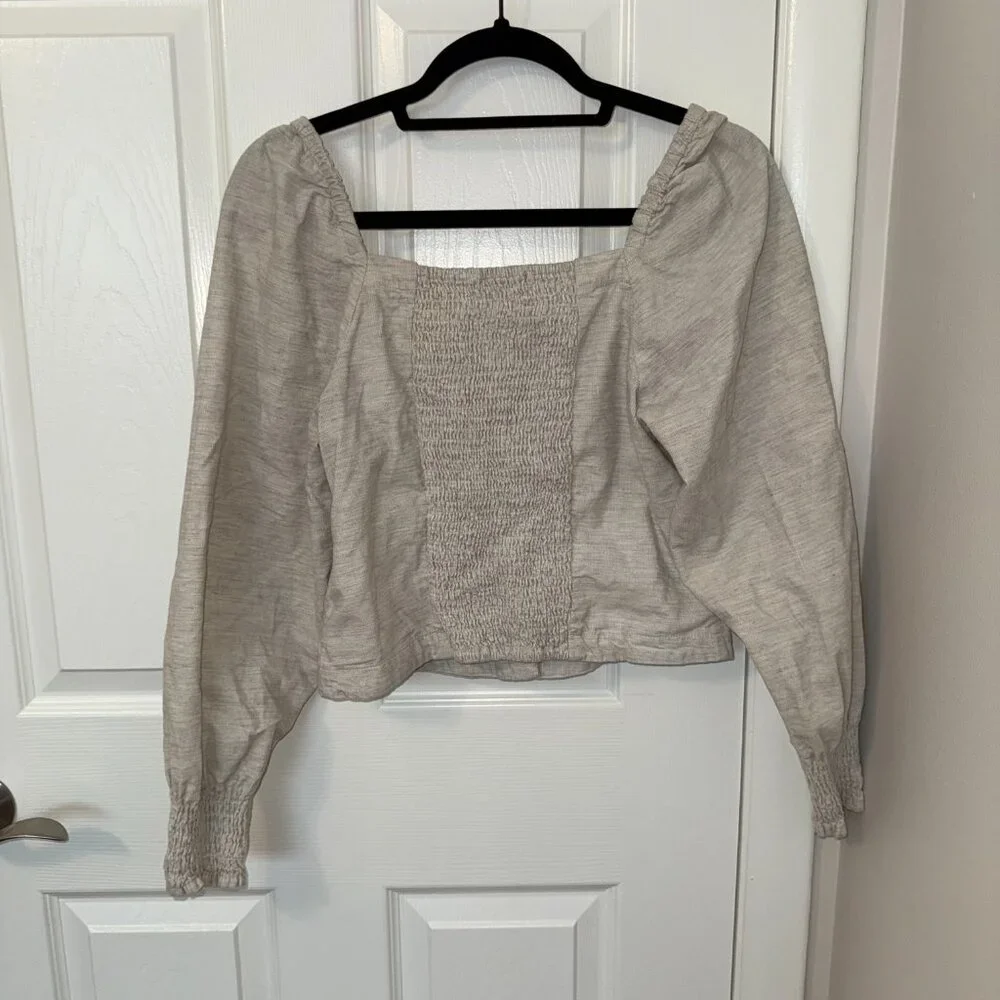 Madewell Corduroy Sweetheart Smocked-Back Top Women's‎ Size 6